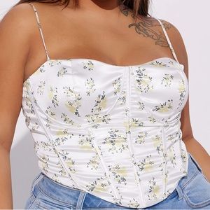 Fashion Nova White Floral Corset